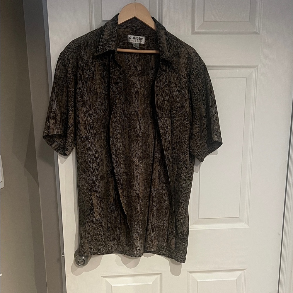Comodo Men's Brown Casual Button Down Shirt